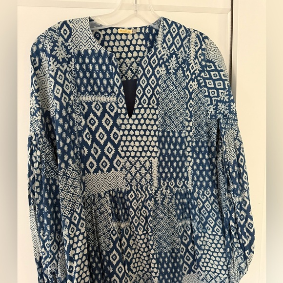 Matta Jade Patchwork Dress in Natural Indigo size XS - Picture 6 of 9